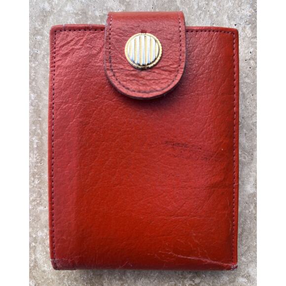 Vintage PRINCESS GARDNER Red Leather Wallet Bi-Fold - Picture 1 of 8
